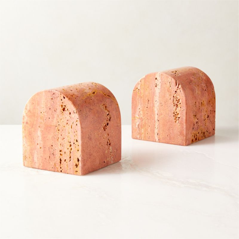 Red Travertine Arched Bookend - image 3 of 5