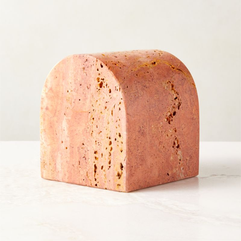 View Red Travertine Arched Bookend details