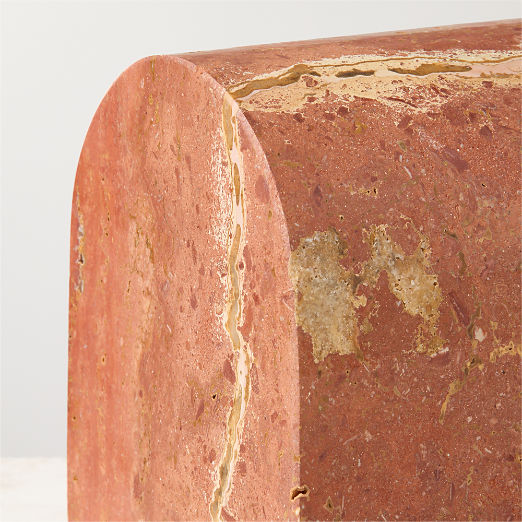 Red Travertine Arched Bookend
