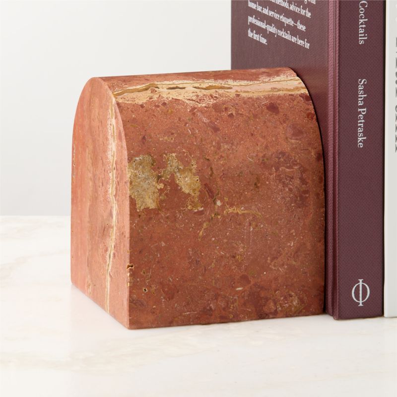 View Red Travertine Arched Bookend details