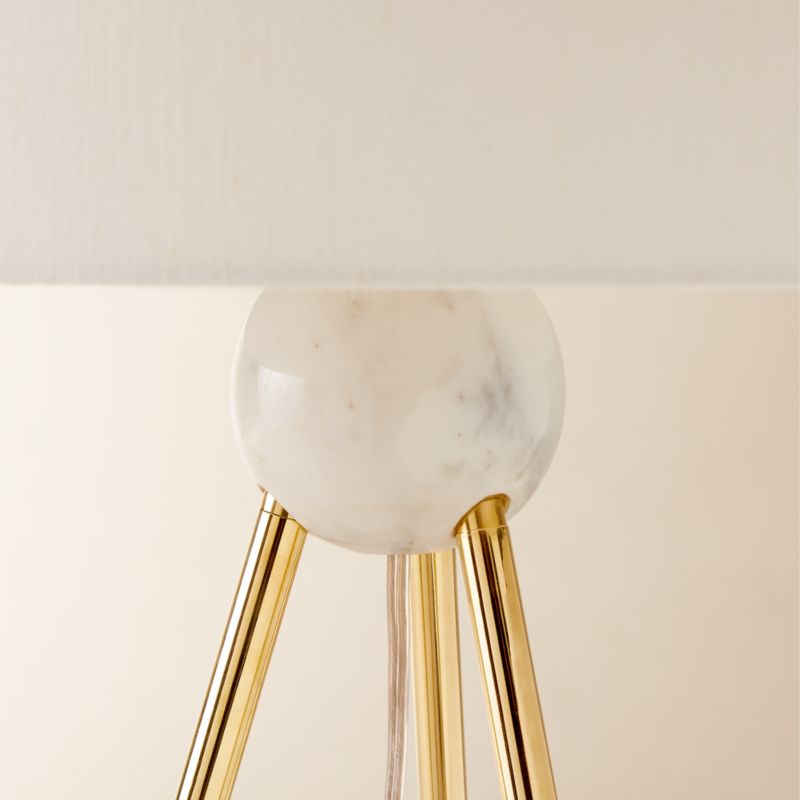 Reeza Tripod Brass and Marble Floor Lamp - image 3 of 6