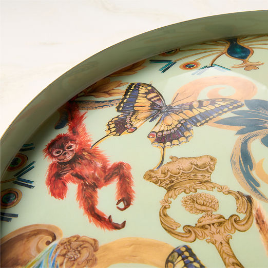 Regal Monkeys Round Serving Tray