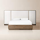 Regan Warm White Upholstered and Oak Wood King Bed