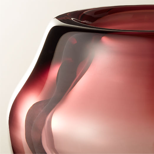 Regine Aubergine Purple Short Glass Vase by goop