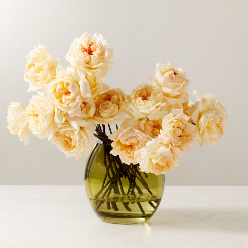View Regine Olive Glass Vase by goop details