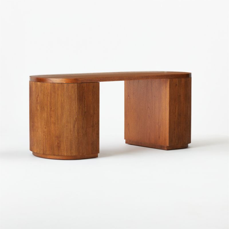 Reid Oval Brown Wood Storage Desk - image 8 of 14