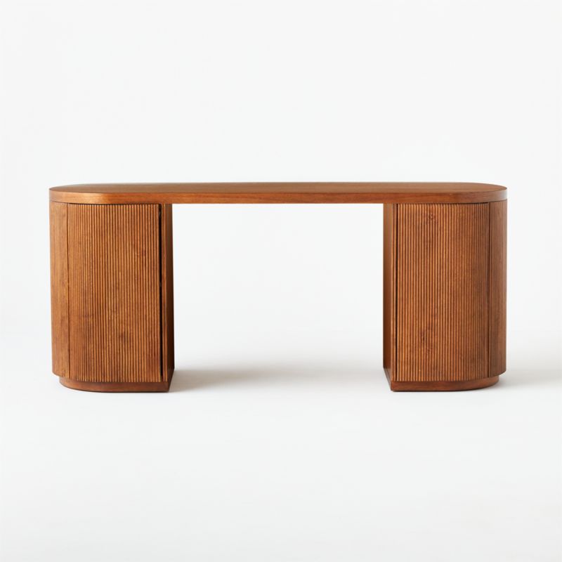 Reid Oval Brown Wood Storage Desk - image 6 of 14