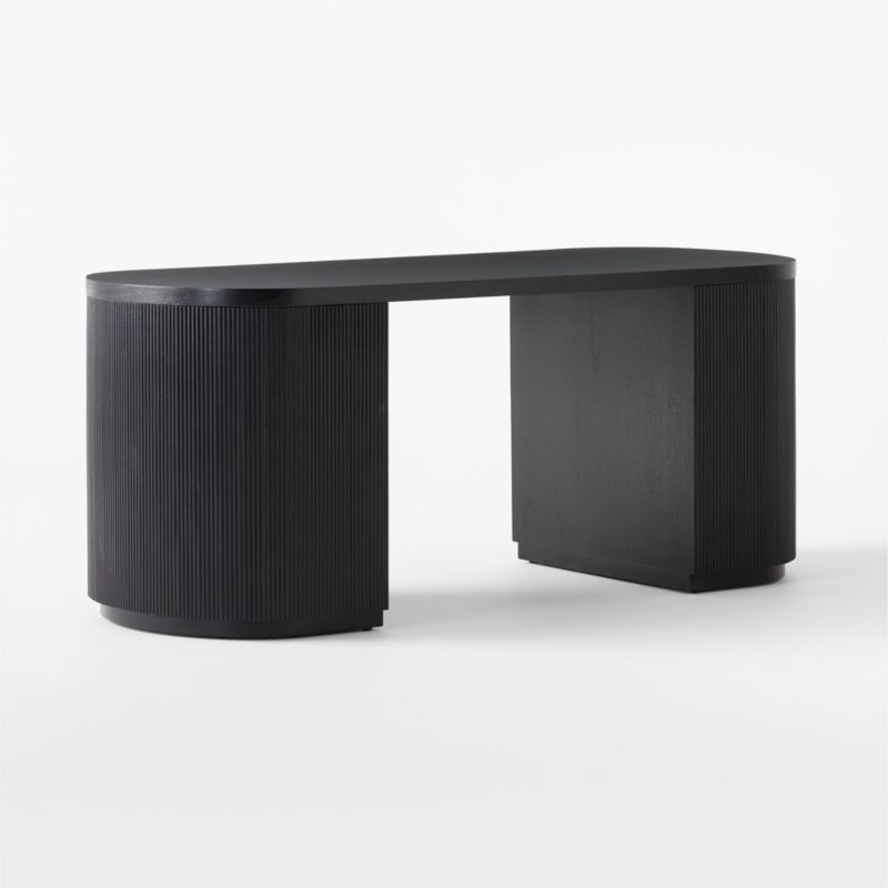 Reid Oval Black Wood Storage Desk - image 7 of 10