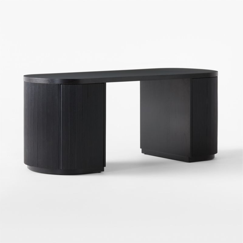 Reid Oval Black Wood Storage Desk - image 4 of 10