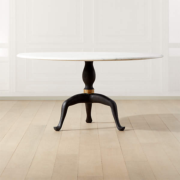 Reign Large Round Marble Dining Table Cb2, Round Marble Tables