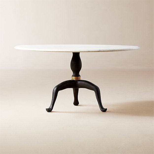 Reign 60 Round Marble Dining Table Reviews CB2