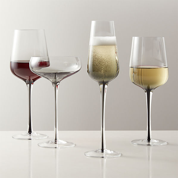smoked glass champagne flutes