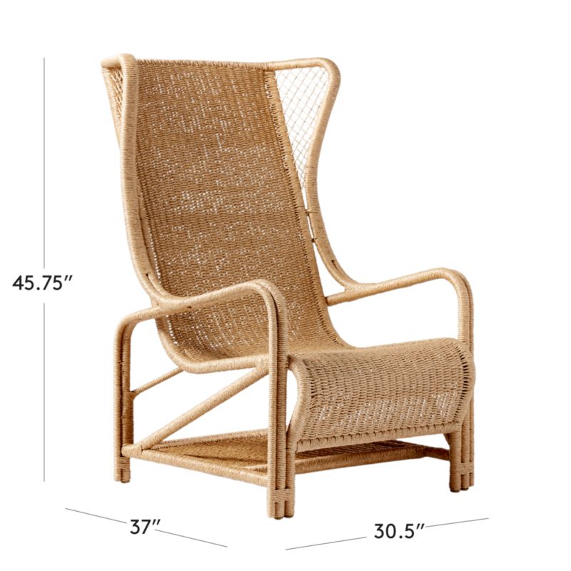 View Remo Rattan Wingback Outdoor Lounge Chair - image 3 of 13