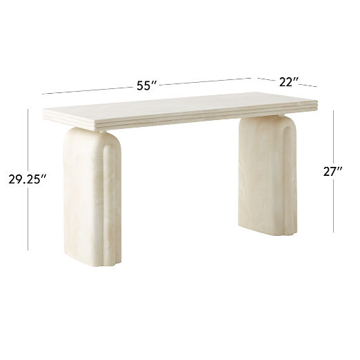 Remoli Swirled Cream Resin Desk 55"