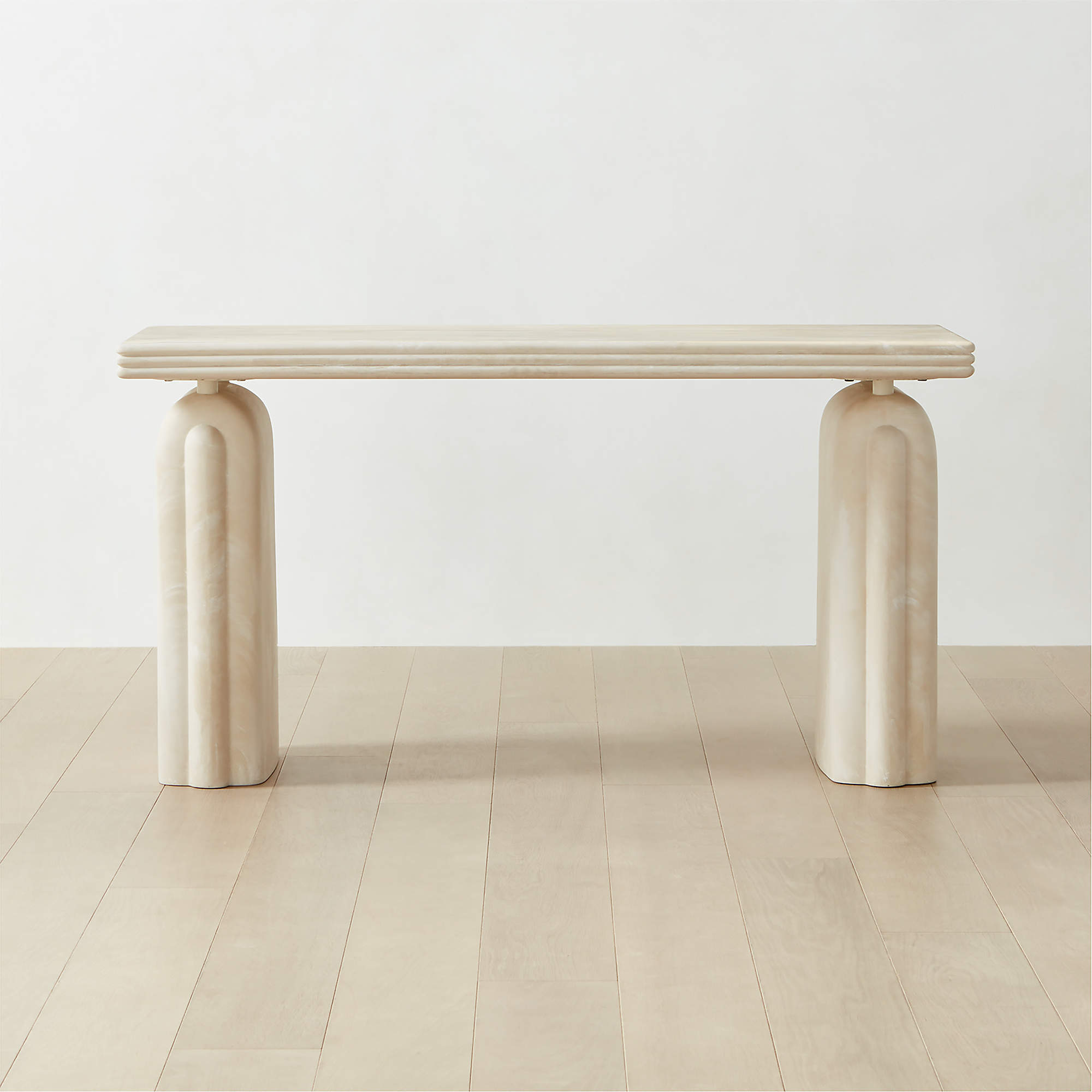 Remoli Modern Swirled Cream Resin Desk CB2 Canada