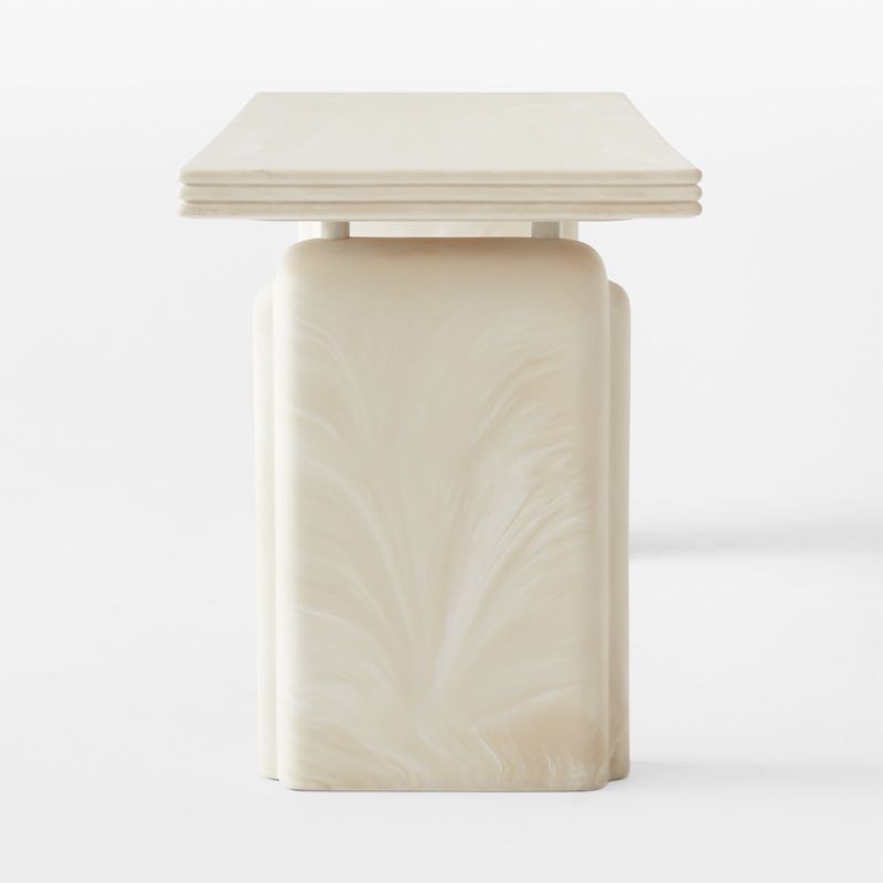 Remoli Swirled Cream Resin Desk 68" - image 6 of 10