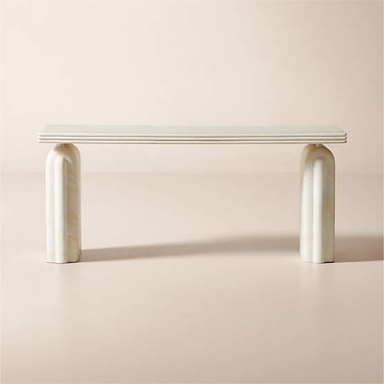 Remoli 68" Swirled Cream Resin Desk