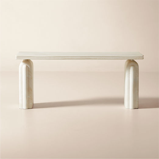 Remoli Swirled Cream Resin Desk (55" - 68")