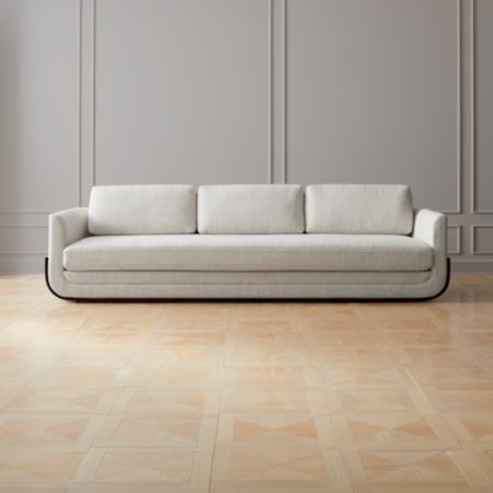 Remy White Wood Base Sofa Reviews Cb2