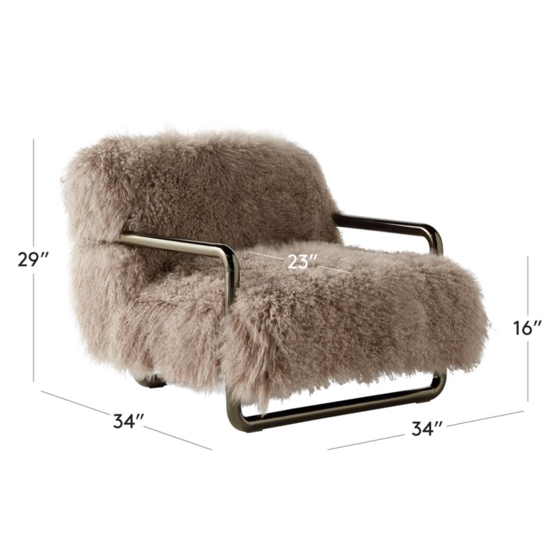 View Ren Grey Sheepskin Accent Chair - image 2 of 7