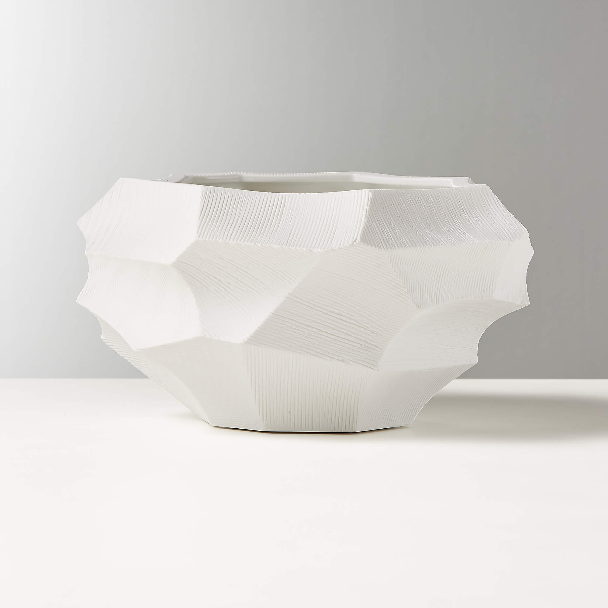 Renata Modern White Porcelain Indoor Planter Small Reviews CB2 Canada   Renata Low White Planter 