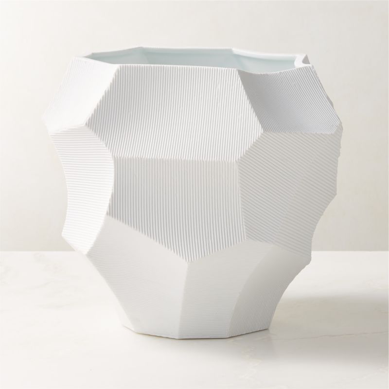 View Renata White Porcelain Indoor Planter Large details