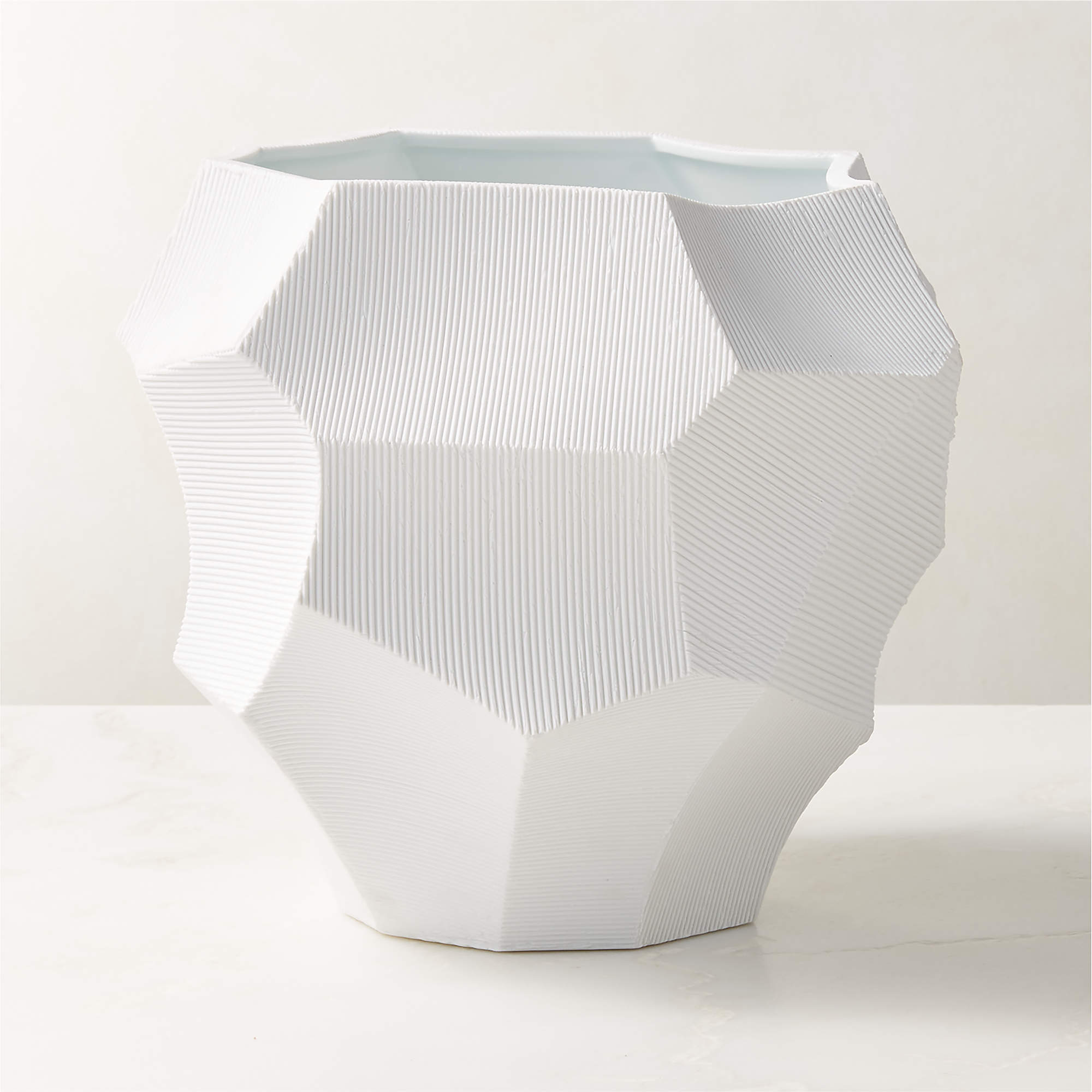 Renata Modern White Porcelain Indoor Planter Large Reviews CB2   Renata Large White Planter 