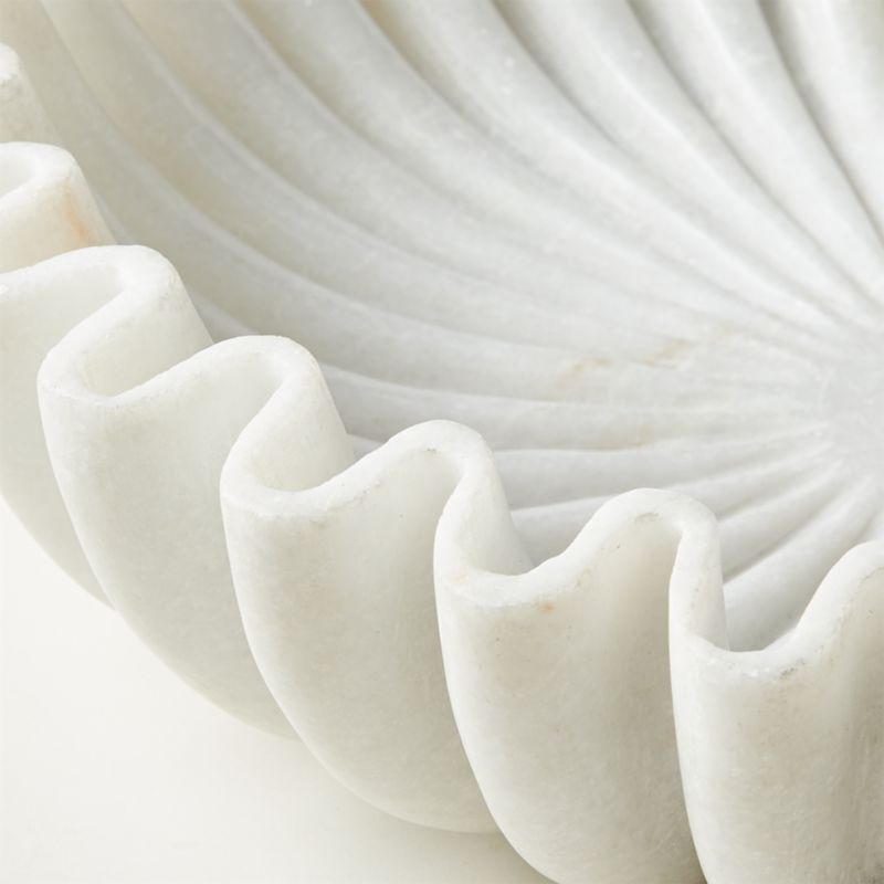 Reve Round Fluted White Marble Bowl - image 3 of 18