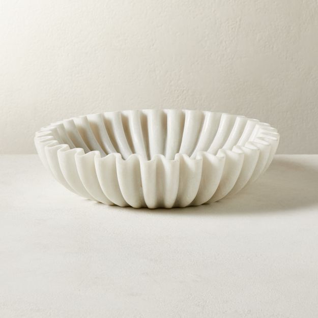 Reve Marble Fluted Bowl + Reviews CB2 Canada