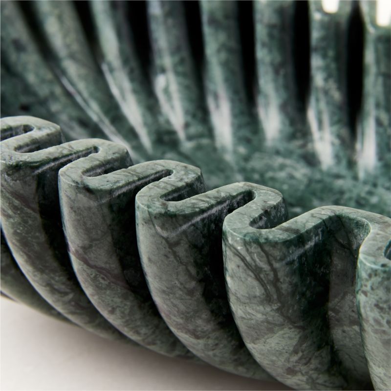 Reve Oval Fluted Green Marble Bowl - image 3 of 14