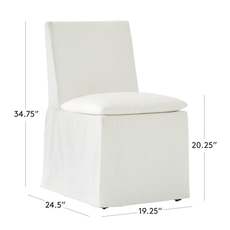 View Reyes Cream Slipcovered Performance Linen Dining Chair Set of 4 - image 2 of 9