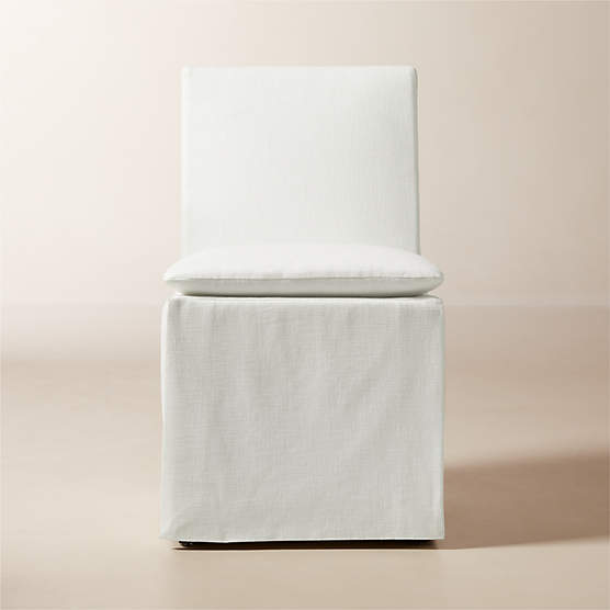 Reyes Cream Slipcovered Performance Linen Dining Chair