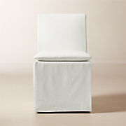 Reyes Cream Slipcovered Performance Linen Dining Chair