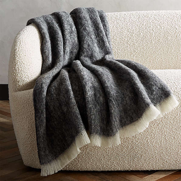 cb2 faux fur throw