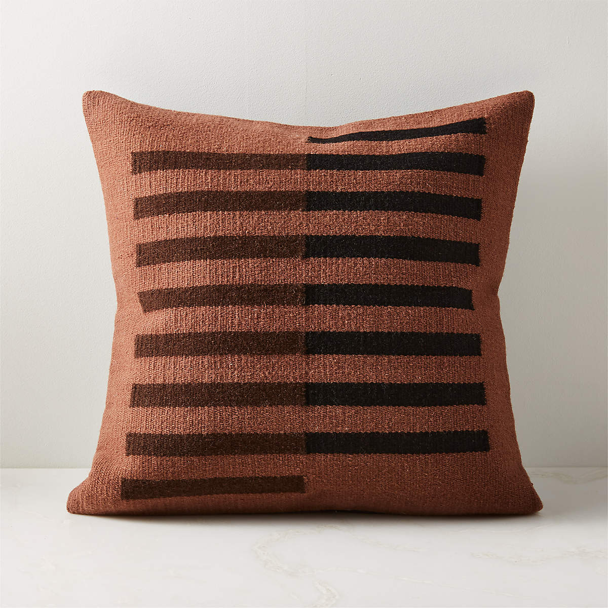 Rhava Woven Brown Modern Throw Pillow with FeatherDown Insert 20