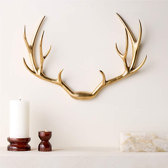 Rhine Aged Brass Antler Wall Decor