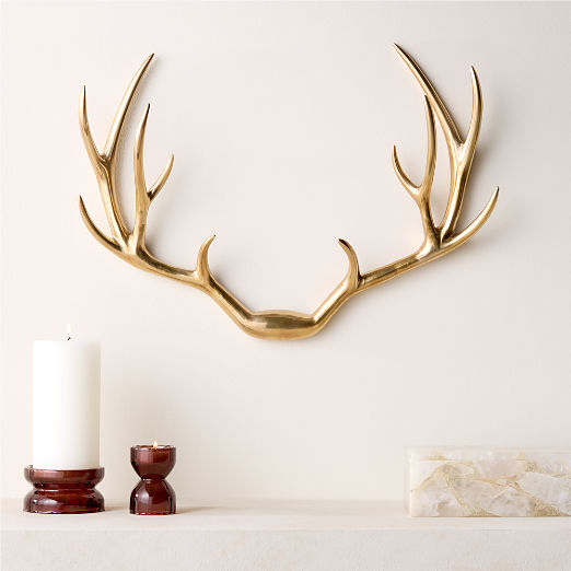 Rhine Aged Brass Antler Wall Decor