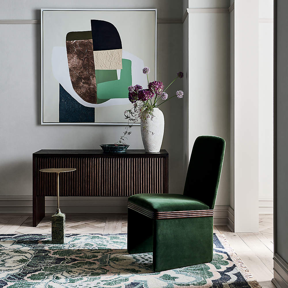 Cb2 green velvet chair new arrivals