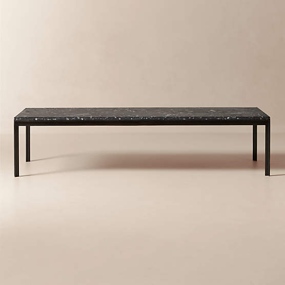 Rohe 60" Black Marble Coffee Table by Kravitz Design