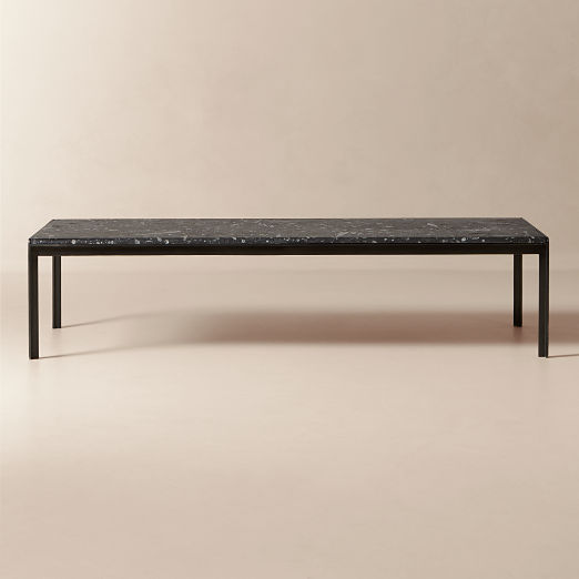 Rohe 60" Black Marble Coffee Table by Kravitz Design