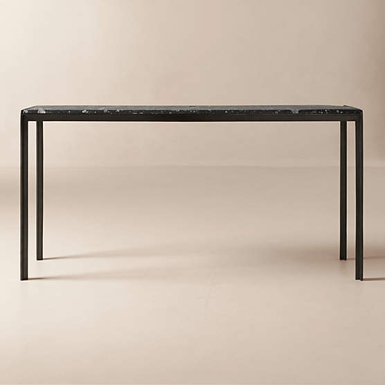 Rohe 60" Black Marble Console Table by Kravitz Design