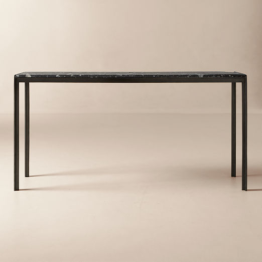 Rohe 60" Black Marble Console Table by Kravitz Design