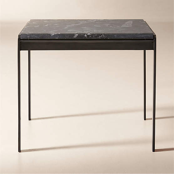 Rohe Black Marble Side Table by Kravitz Design