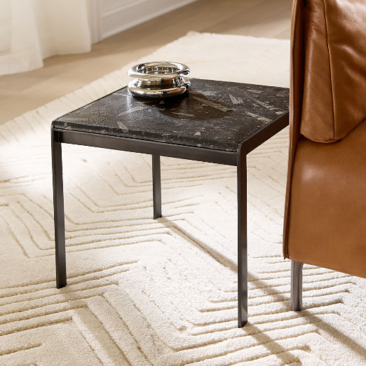 Rohe Black Marble Side Table by Kravitz Design