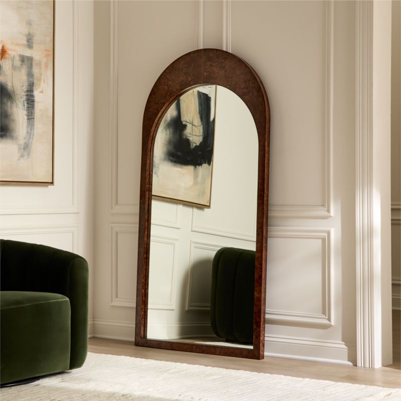 Ria Burl Wood Arched Floor Mirror 36"x72" - image 1 of 5