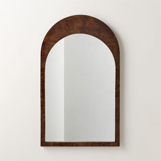 Ria Burl Wood Arched Wall Mirror 24"x40"