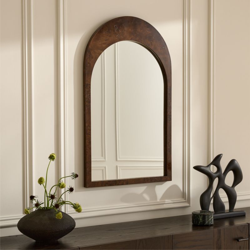 Ria Burl Wood Arched Wall Mirror 24"x40" - image 1 of 4