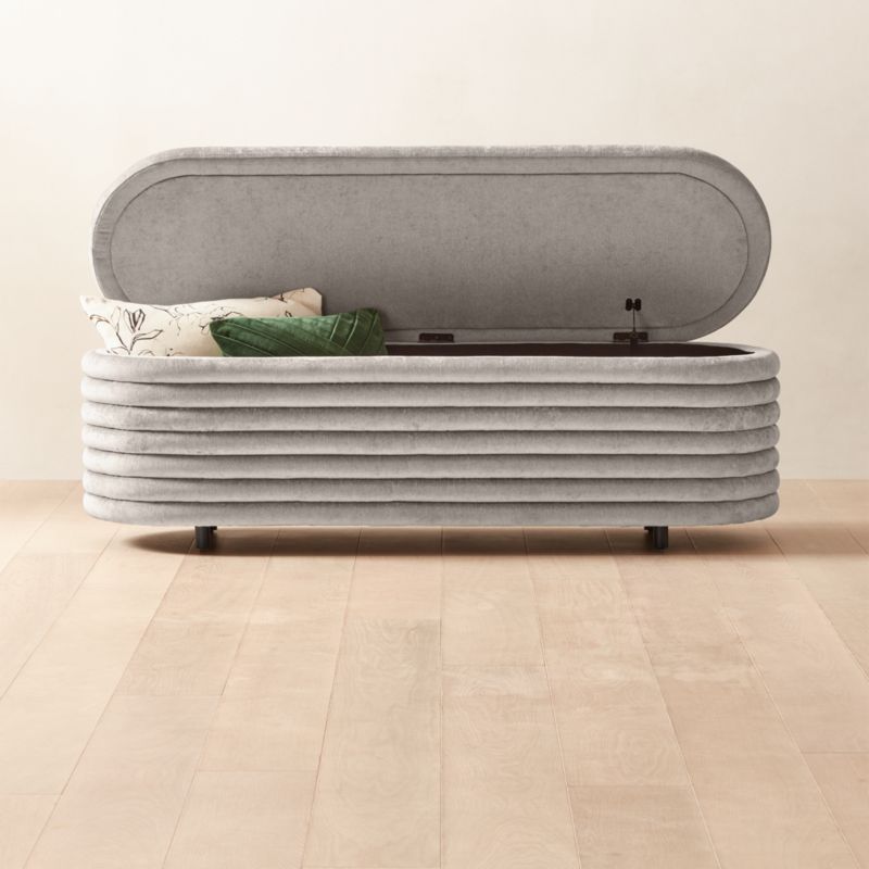 Rialto 60" Warm Grey Storage Bench - image 3 of 12