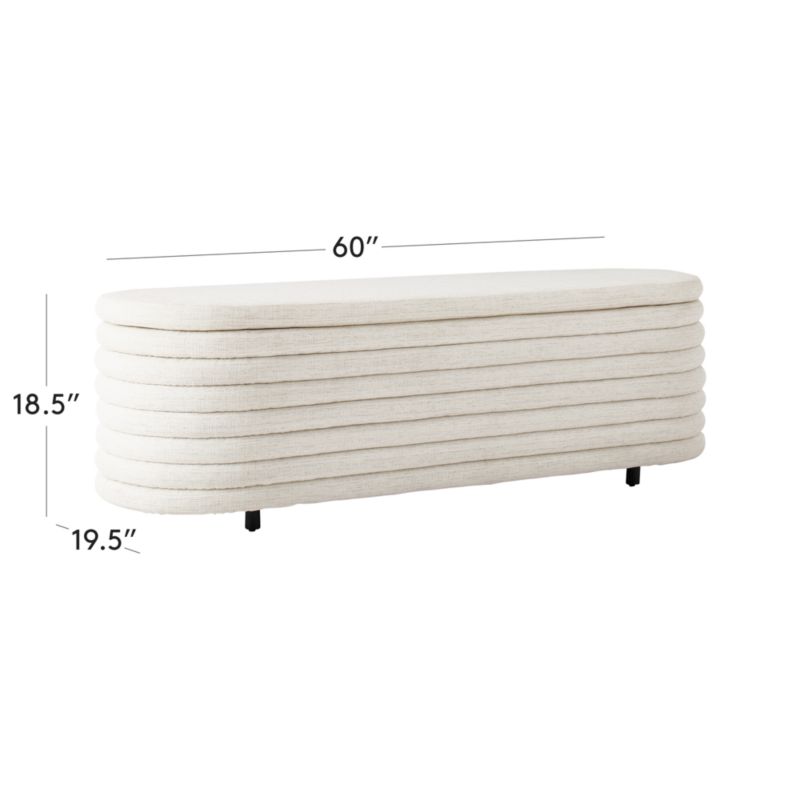 View Rialto 60" Warm White Storage Bench - image 3 of 16