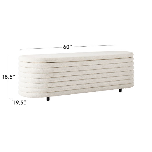 Rialto 60" Warm White Storage Bench